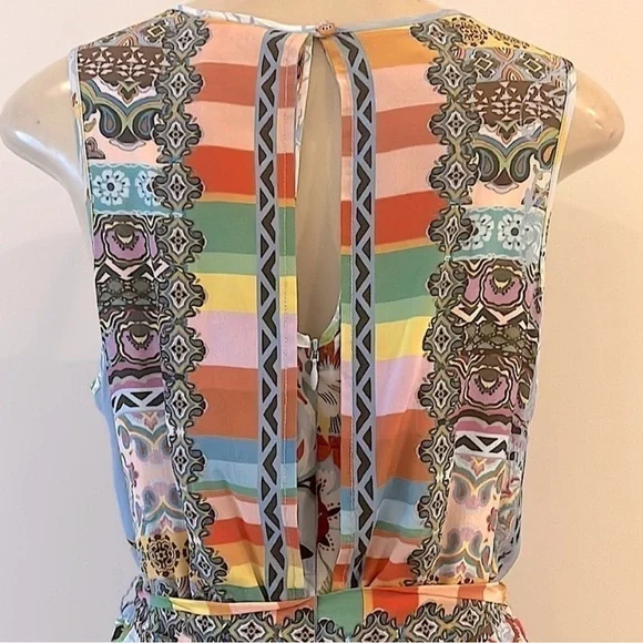 Johnny Was silk RAINBOW NAIA DRESS NWT - Picture 5 of 8